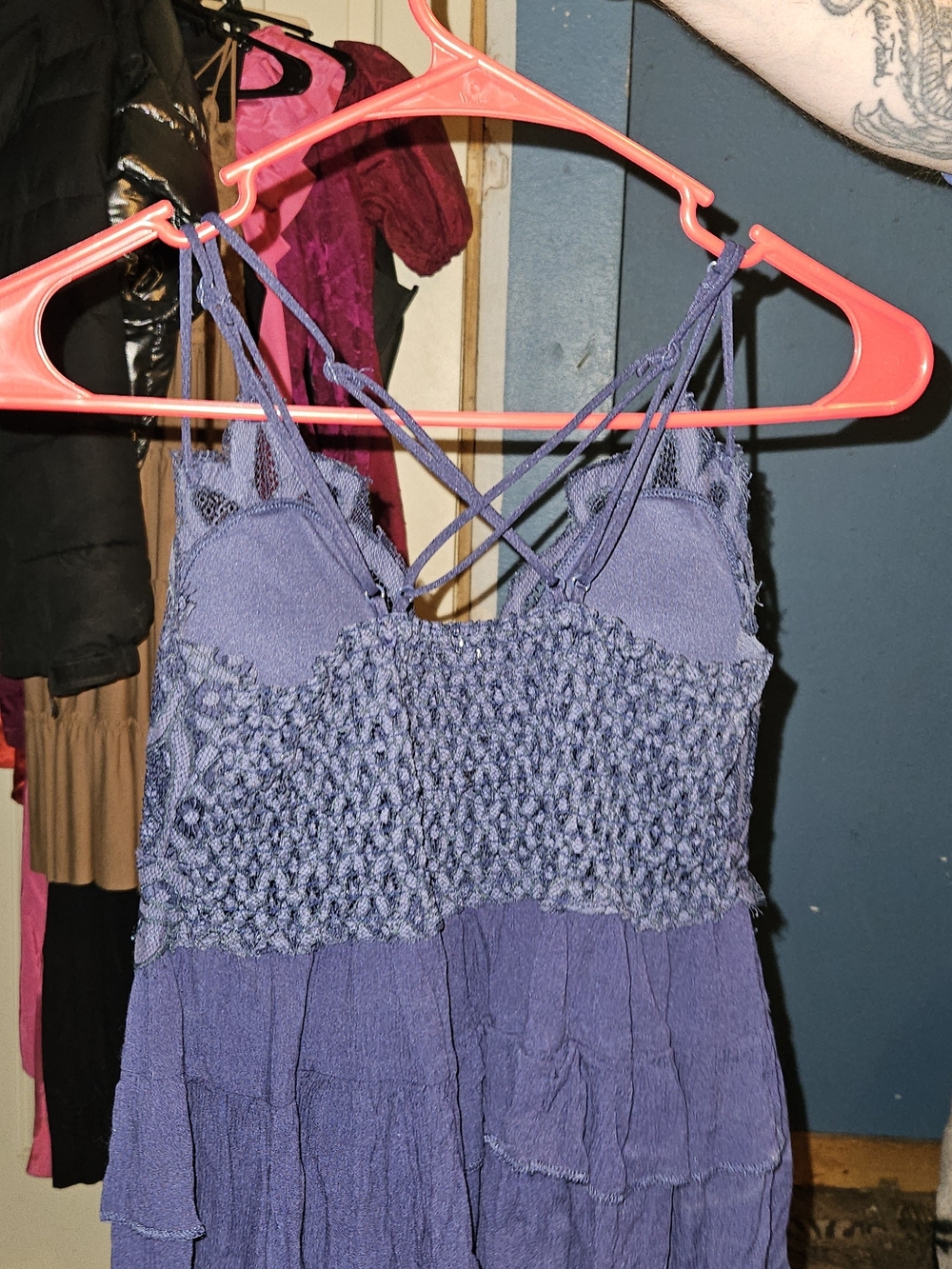 Women’s Smocked Lace Cami Dress in Lavender Blue